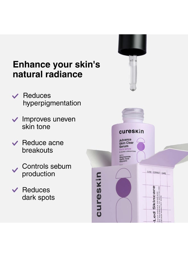 Cureskin سيروم كيرسكن المتقدم لتفتيح البشرة مع النياسيناميد | سيروم لتوحيد لون البشرة | يقلل من ظهور العيوب والملمس غير المتساوي، 20 مل (عبوة من 1) - Image 4